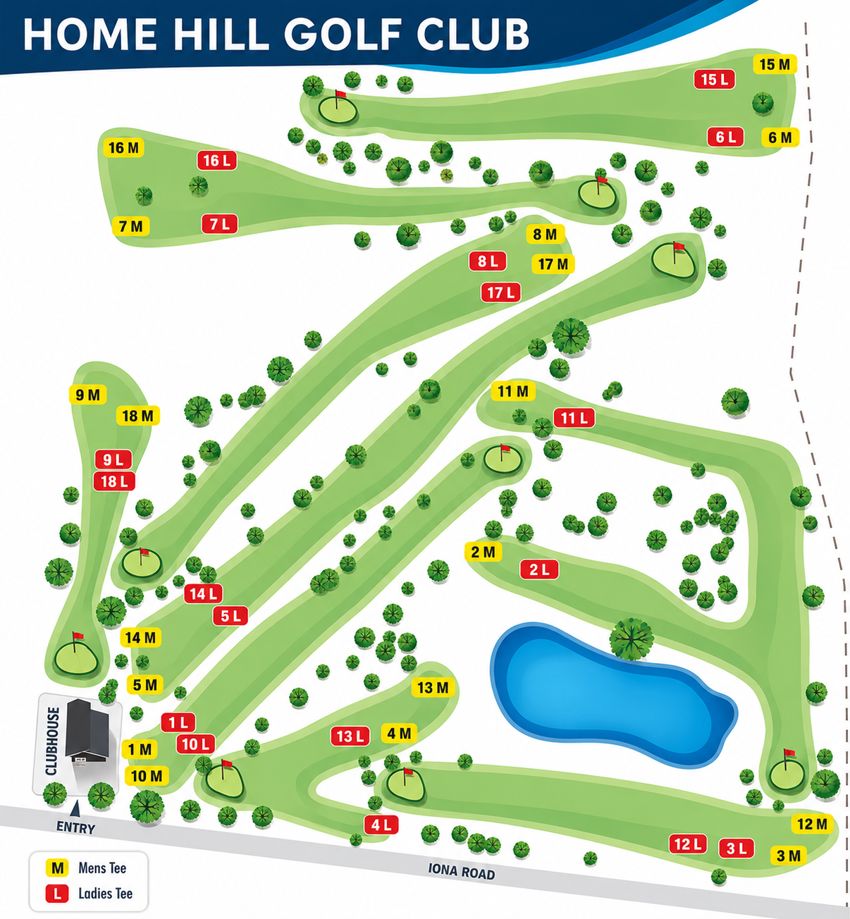 Home Hill Golf Club hole layout