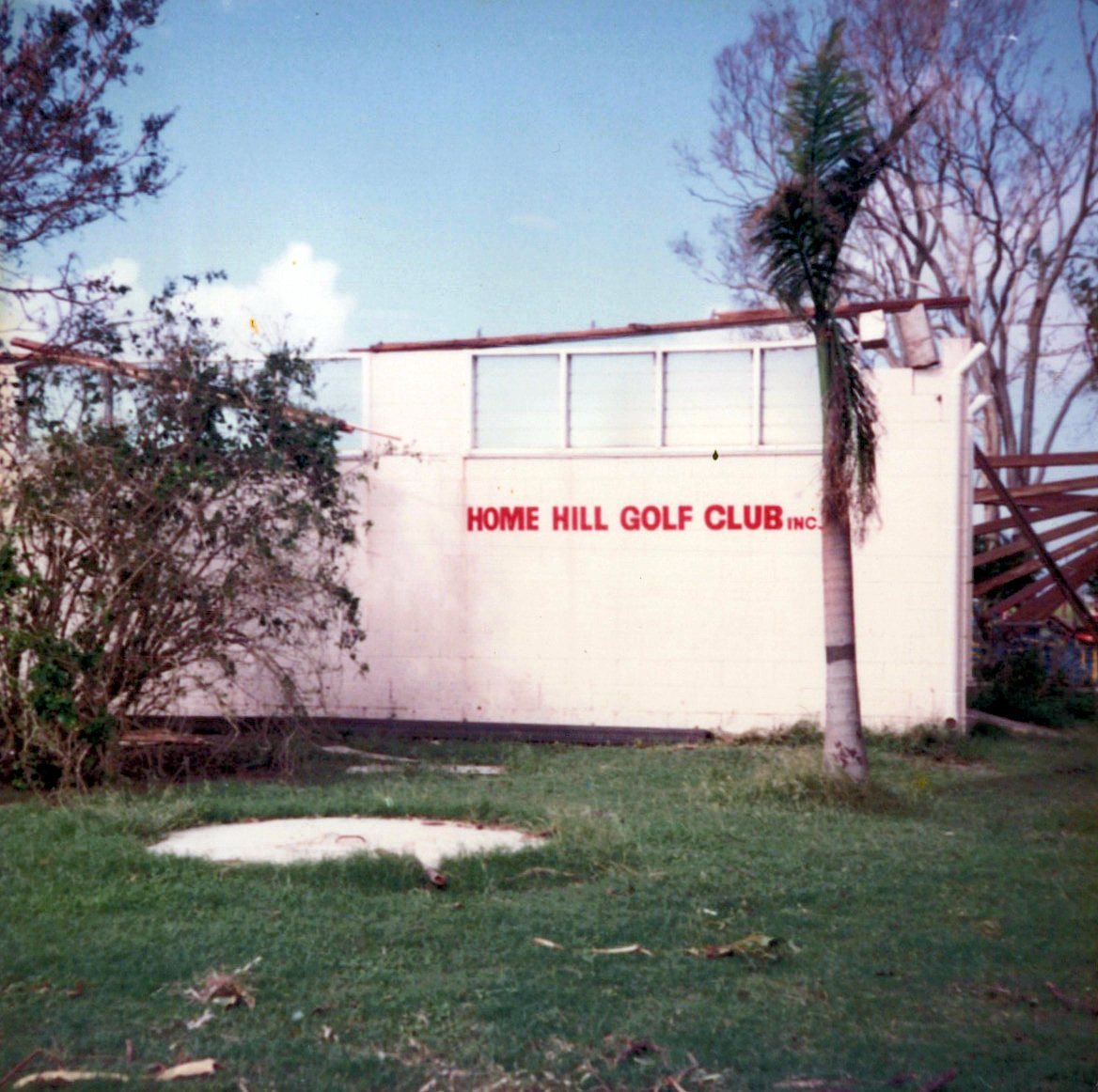 Cyclone Aivu tore the roof from the clubhouse in April 1989.